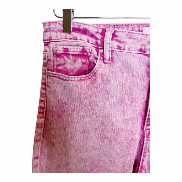 Petra153 Acid Wash Pink High Rise Straight Cropped Jeans Sz 13/30 - Picture 5 of 9